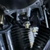 黒バイクのエンジン部分アップ
